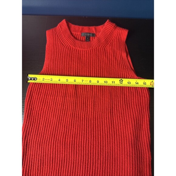 J. Crew Womens Sleeveless Sweater Knit XS Classic Red‎ Holiday Preppy - Picture 9 of 10